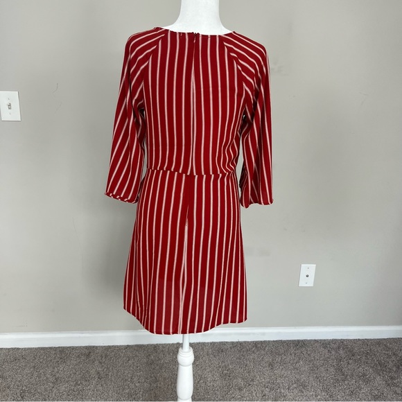 GYPSIES AND MOONDUST STRIPED MINI DRESS SIZE MEDIUM IN RED - Picture 6 of 16